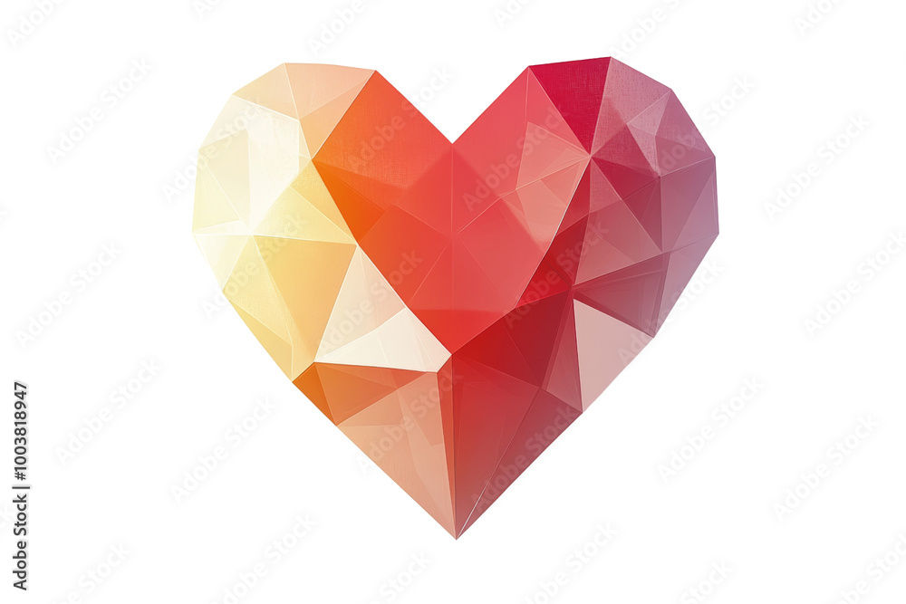 Aufkleber Geometric heart with sharp angles and clean lines ,Isolated on transparent background