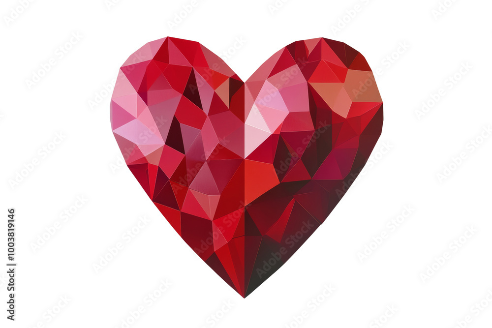 Aufkleber Geometric heart with sharp angles and clean lines ,Isolated on transparent background