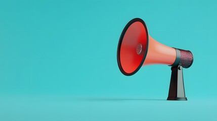 Megaphone with copy space 3d background. 3d rendering. 