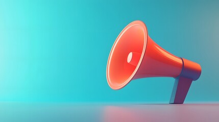 Megaphone with copy space 3d background. 3d rendering. 
