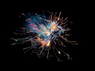Fototapeta premium Mesmerizing Explosion of Colorful Fireworks Bursting in the Night Sky Dramatic Pyrotechnic Display