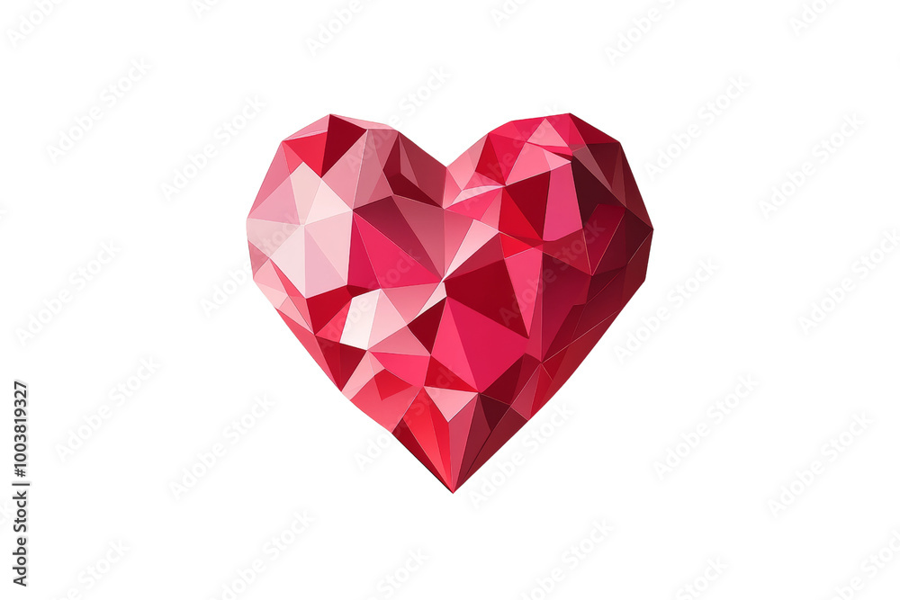 Aufkleber Geometric heart with sharp angles and clean lines ,Isolated on transparent background
