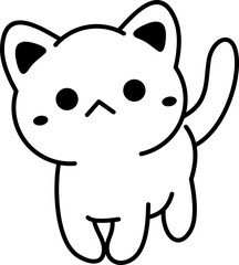 Cat Doodle Line Illustration
