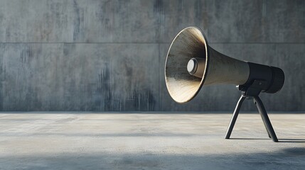 Megaphone with copy space 3d background. 3d rendering. 