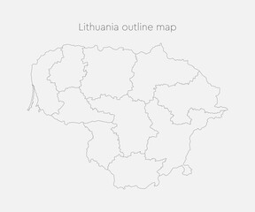 Vector map country Lithuania divided on regions