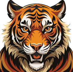 Regal Striped Tiger vector art illustration