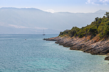 The peninsula Karaburun in Albania near the city of Vlore. A touristic hotspots for daytrips to...