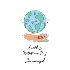 line art of Earths Rotation Day good for Earths Rotation Day celebrate. line art.