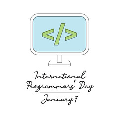 line art of International Programmers Day good for International Programmers Day celebrate. line art.