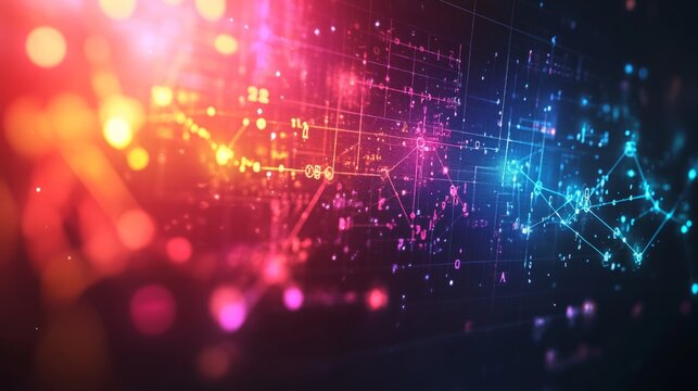 Ultra-Realistic Background Featuring Mathematical Formulas in Bright Colors, Creating a Dynamic and Engaging Visual for Educational or Scientific Themes