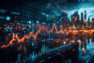 Fototapeta premium Global Stock Market Trends and Financial Technology Innovation