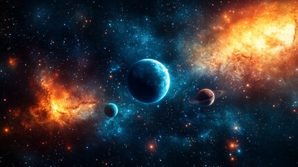 Ultra-Realistic Science, Technology, and Astronomy Concept: A Vibrant Representation of Cosmic Exploration and Scientific Innovation in Bright Colors