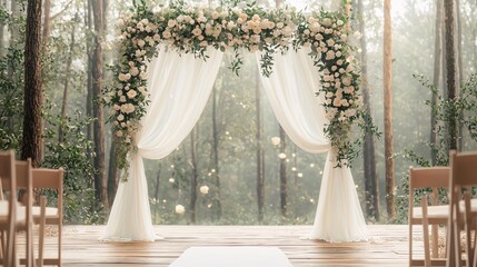 DIY ceremony arch backdrop, allowing couples to create a personalized and unique wedding look