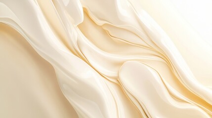 Fototapeta premium A smooth, flowing texture resembling cream or liquid fabric, evoking elegance and softness.