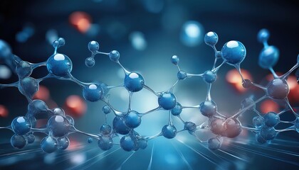  Molecule Atom Model Abstract structure science and medical concept 