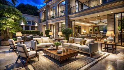 Fototapeta premium Elegant designs and high-end materials define the luxury residential furniture market, captivating homeowners with