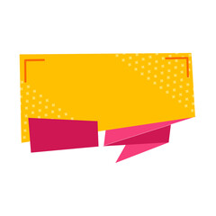 Origami sale banner label badge blank design template