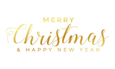 Merry Christmas and Happy New Year hand lettering calligraphy