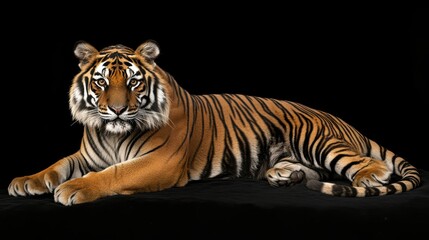 Obraz premium Tiger in Studio with Black Background