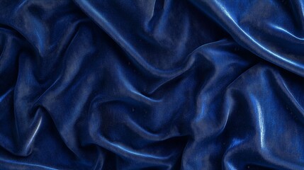 A blue fabric with a shiny texture. It is a close up of the fabric