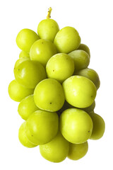 bunch of seedless shine muscat  grapes on white background