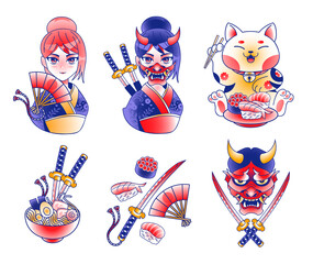 Japanese-themed Illustrations Collection