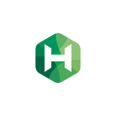 Letter H Hexagon logo design vector template