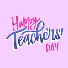 Fototapeta premium Hand drawn flat teachers' day lettering