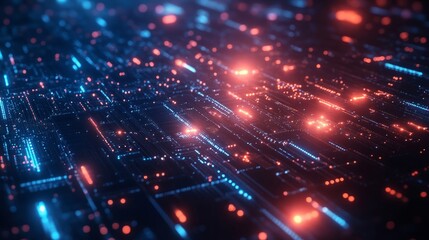 Fototapeta premium Ultra-Realistic Technology Network Background: A Vibrant Representation of Digital Connectivity and Innovation