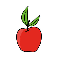 Apple fresh fruit healthy illustration on white
