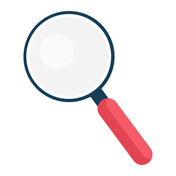 Magnifying glass icon illustration on white