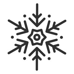 Snowflake silhouette isolated on white background