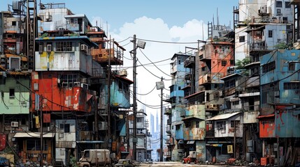 Fototapeta premium mix urban cityscape scene development and real estate