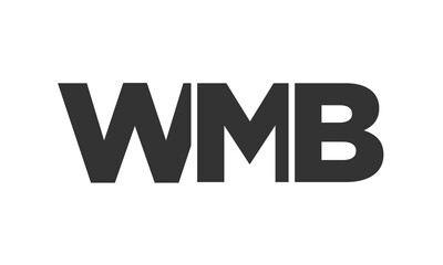 WMB logo design template with strong and modern bold text. Initial based vector logotype featuring simple and minimal typography. Trendy company identity.