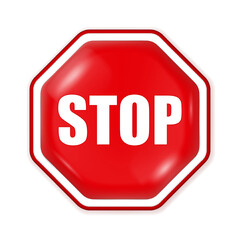 Red stop sign. Stop and do not enter signs vector. Warning symbol. Stop street icon. 