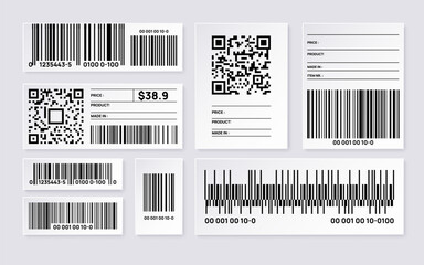 Collection of barcodes and QR codes on product labels