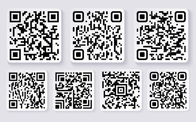 Fototapeta premium Collection of Realistic qr barcode