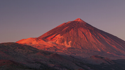 Fototapeta premium Beautiful sunrise from one of the viewpoints. View of Teide and most of the island of Tenerife.