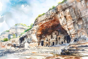 世界遺産　仏教彫刻に囲まれた雲岡石窟