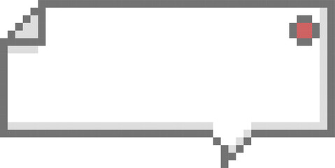 8bit retro game pixel speech bubble balloon icon sticker memo keyword planner text box banner, flat png isolated transparent element design