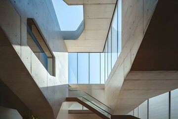 Obraz premium Modern architecture with natural light and geometric lines