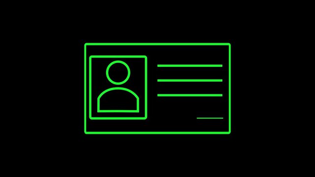 Personal info data icon isolated, flat cartoon style of user or profile card details symbol. id card, identity document, animated outline icon.
