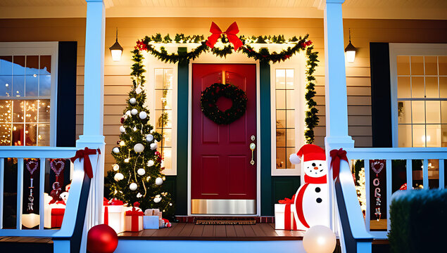 whimsical christmas porch oversized ornaments festive characters