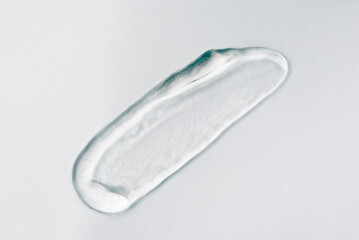Transparent gel texture on a white background.