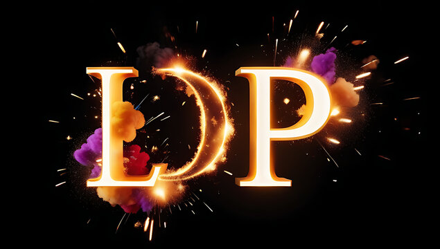 colorful letter explosion l p black background celebrating creativity