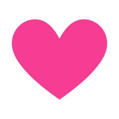 Valentine pink heart icon. Love, romance or valentine's day. Heart shape on white background.