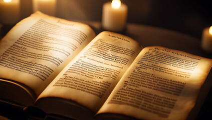 Fototapeta premium glowing parchment scroll revealing book ezekiel prophecy judgment restoration glory dry bones shepherding