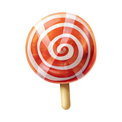 Charming lollipop art with vibrant swirls and soft tones