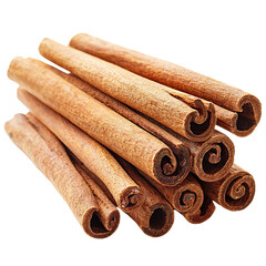 Cinnamon sticks isolated on white background