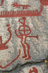 Petroglyphen Mensch mit Radkreuz in Schweden Unesco World Heritage Tanum